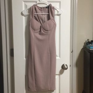 Mauve cap sleeve dress with shirt back slit